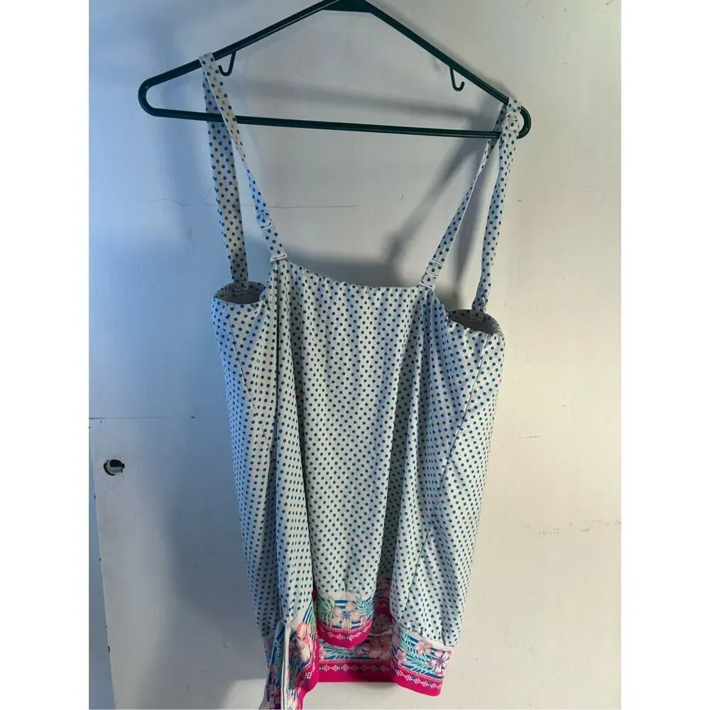 Coco reef‎ halter swim top 34dd bra slimming dots flowers rn#85736 - Picture 4 of 11